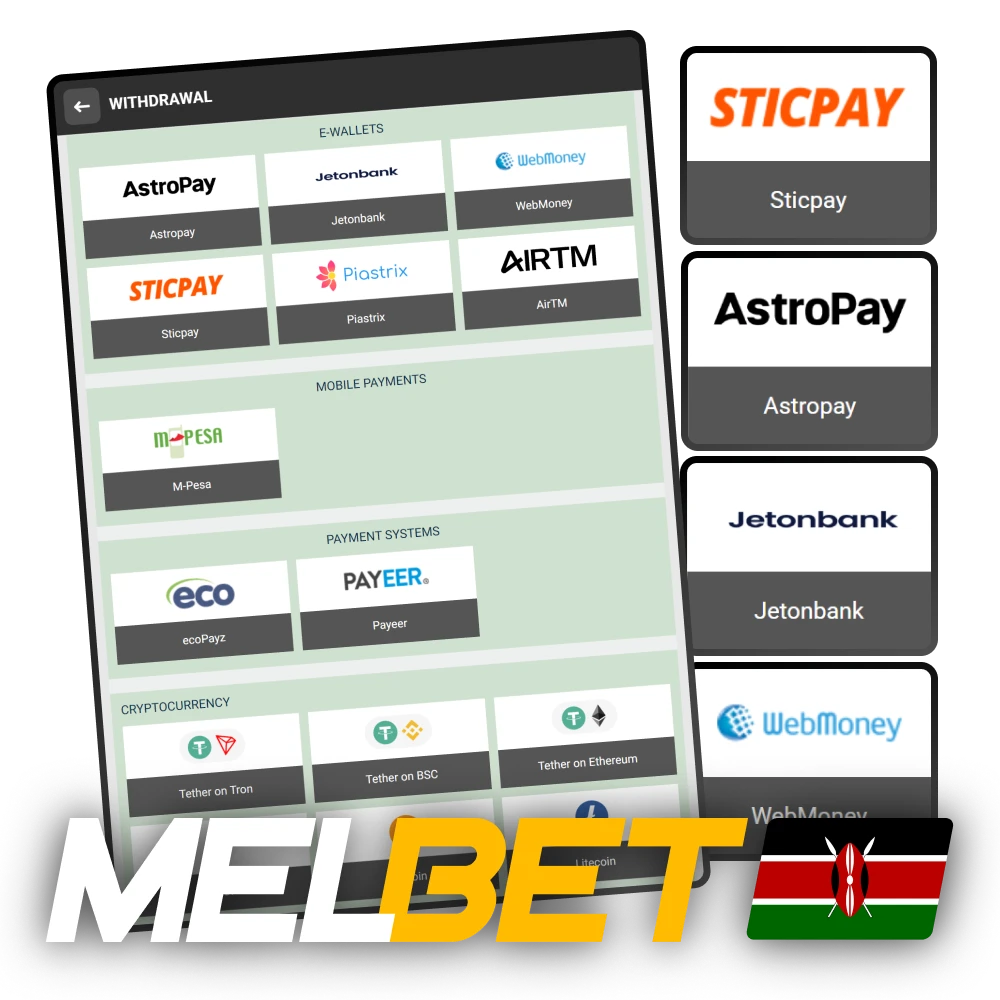 Withdraw your Melbet winnings quickly using Kenyan payment systems.