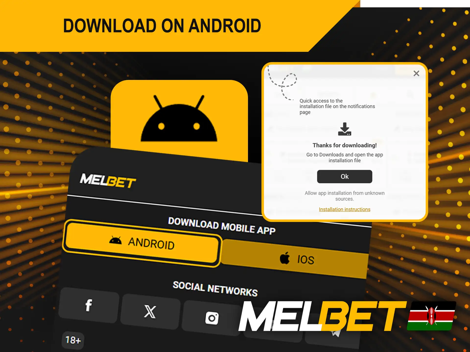Downloading the Melbet mobile application on Android devices is user-friendly.