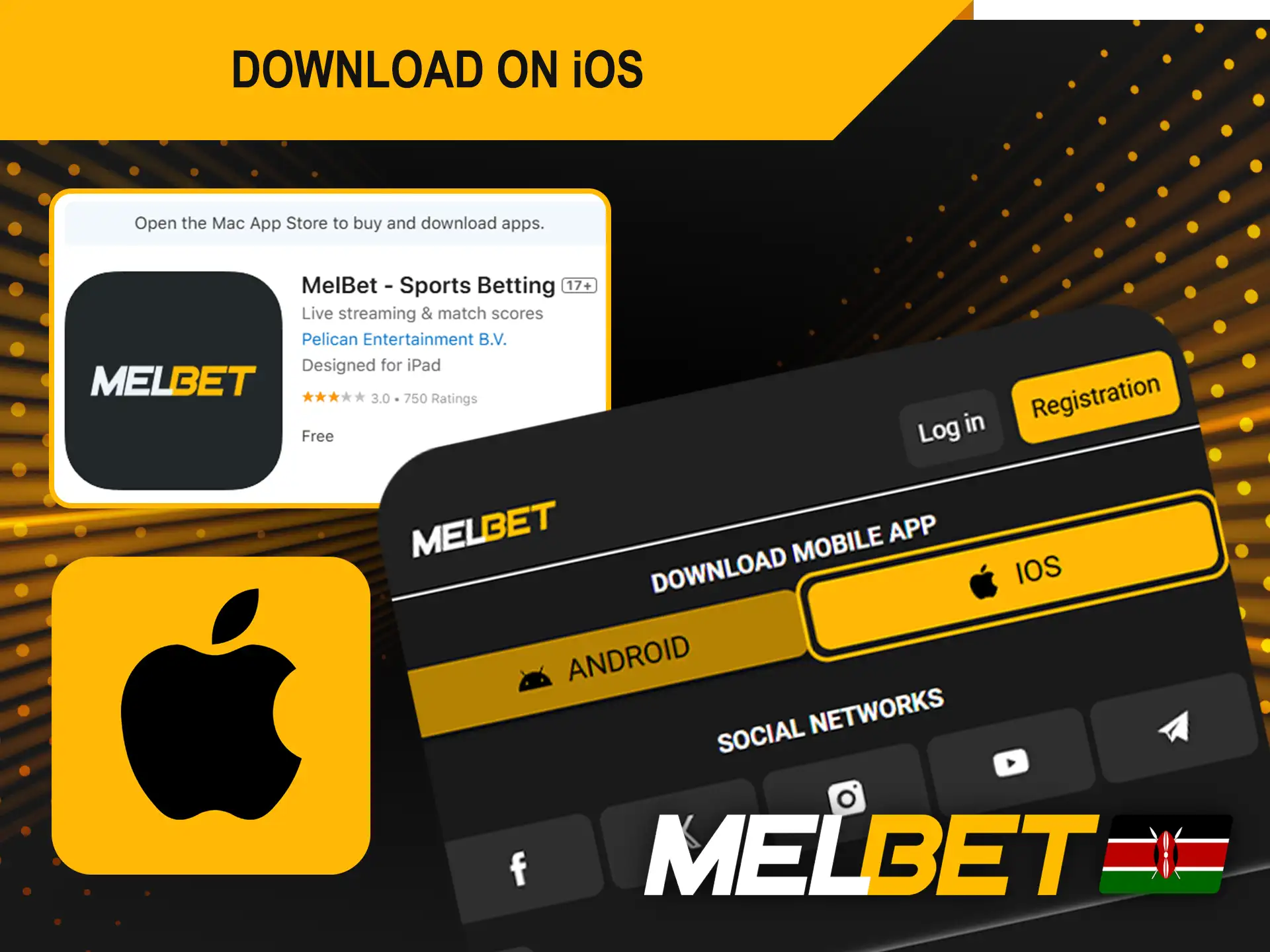 Download the Melbet Kenya app on your iOS devices by following the instructions.