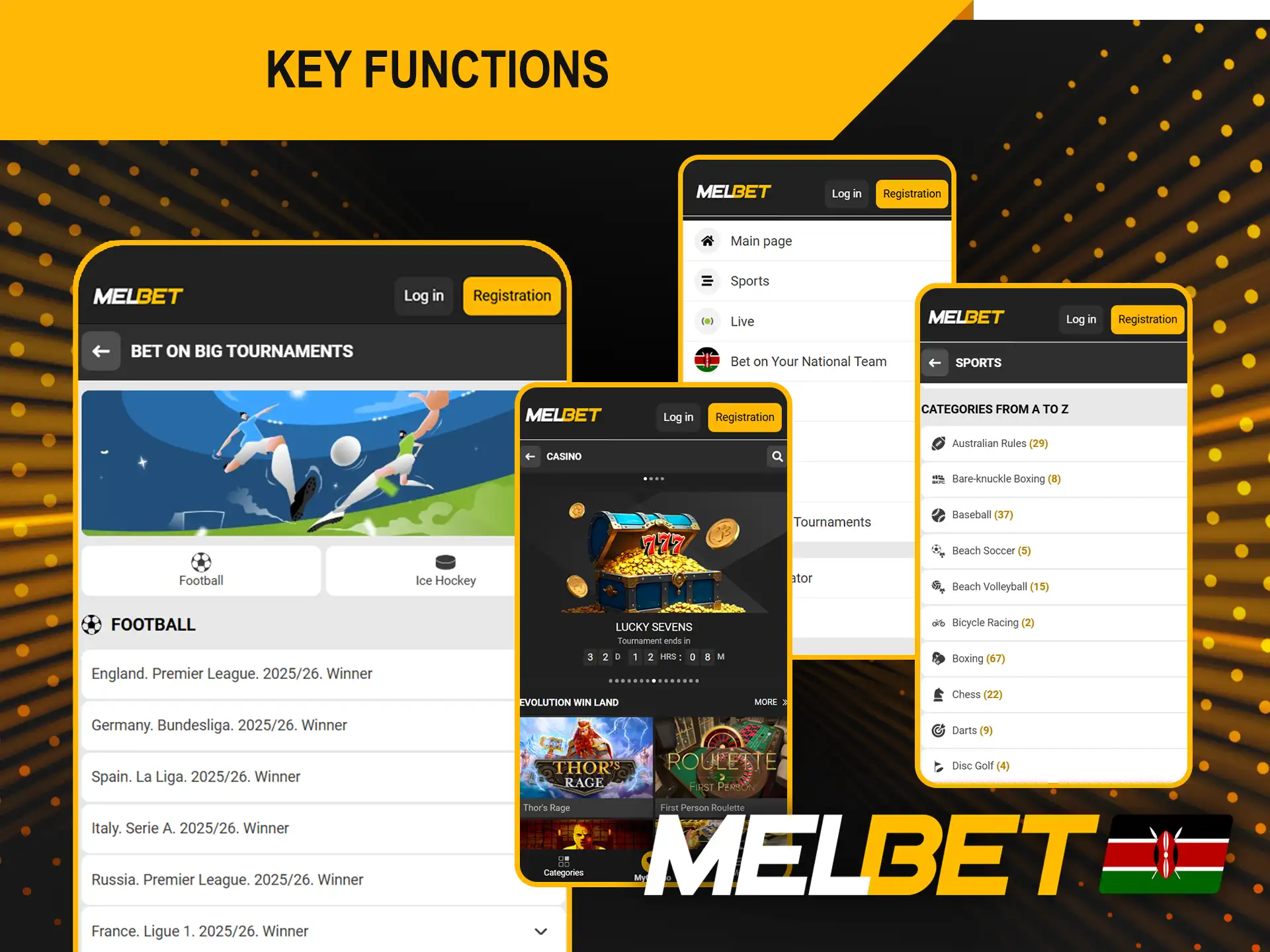 The Melbet Kenya app features cover a wide range of interests.