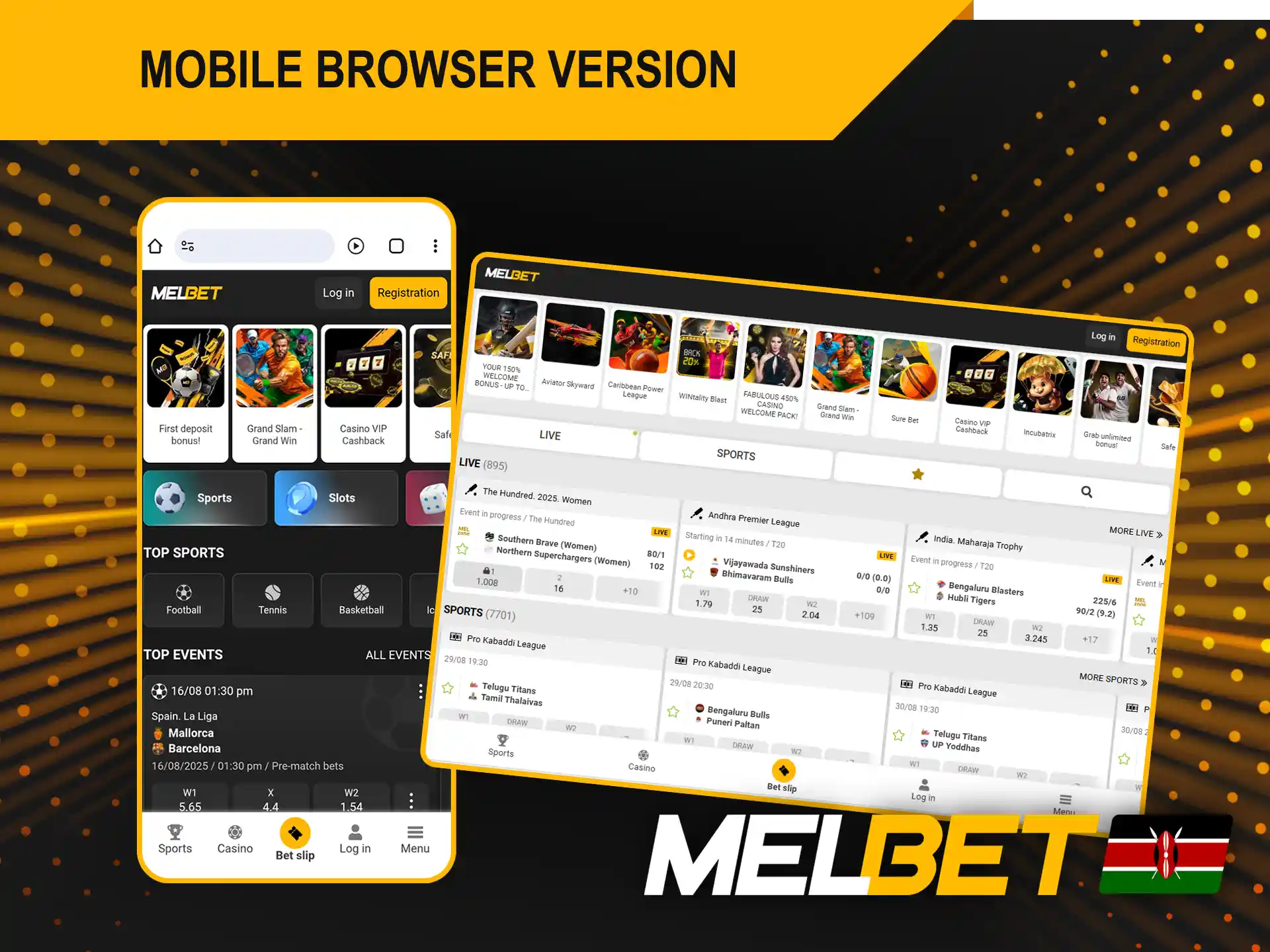 Melbet mobile browser version automatically load in the mobile-friendly format.