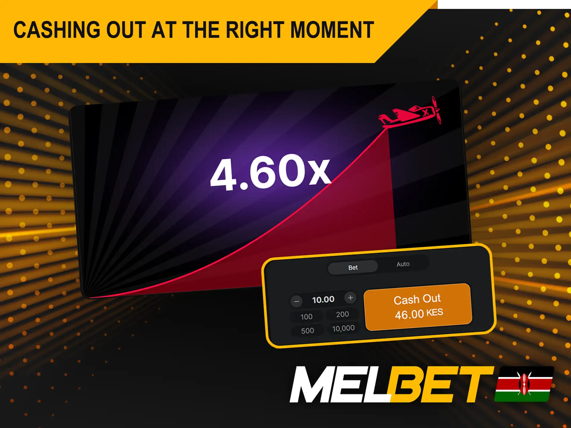 Use Cashing Out function playing Aviator on the official Melbet platform at the right moment.
