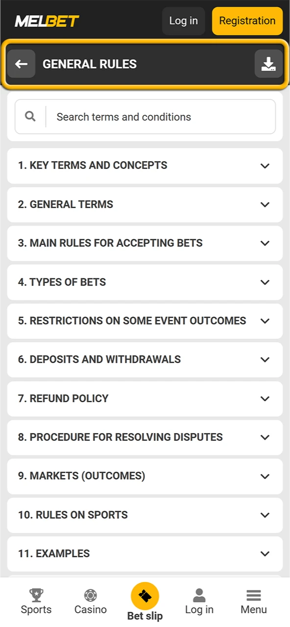 Accept the general rules on the official Melbet website before you start playing Aviator.