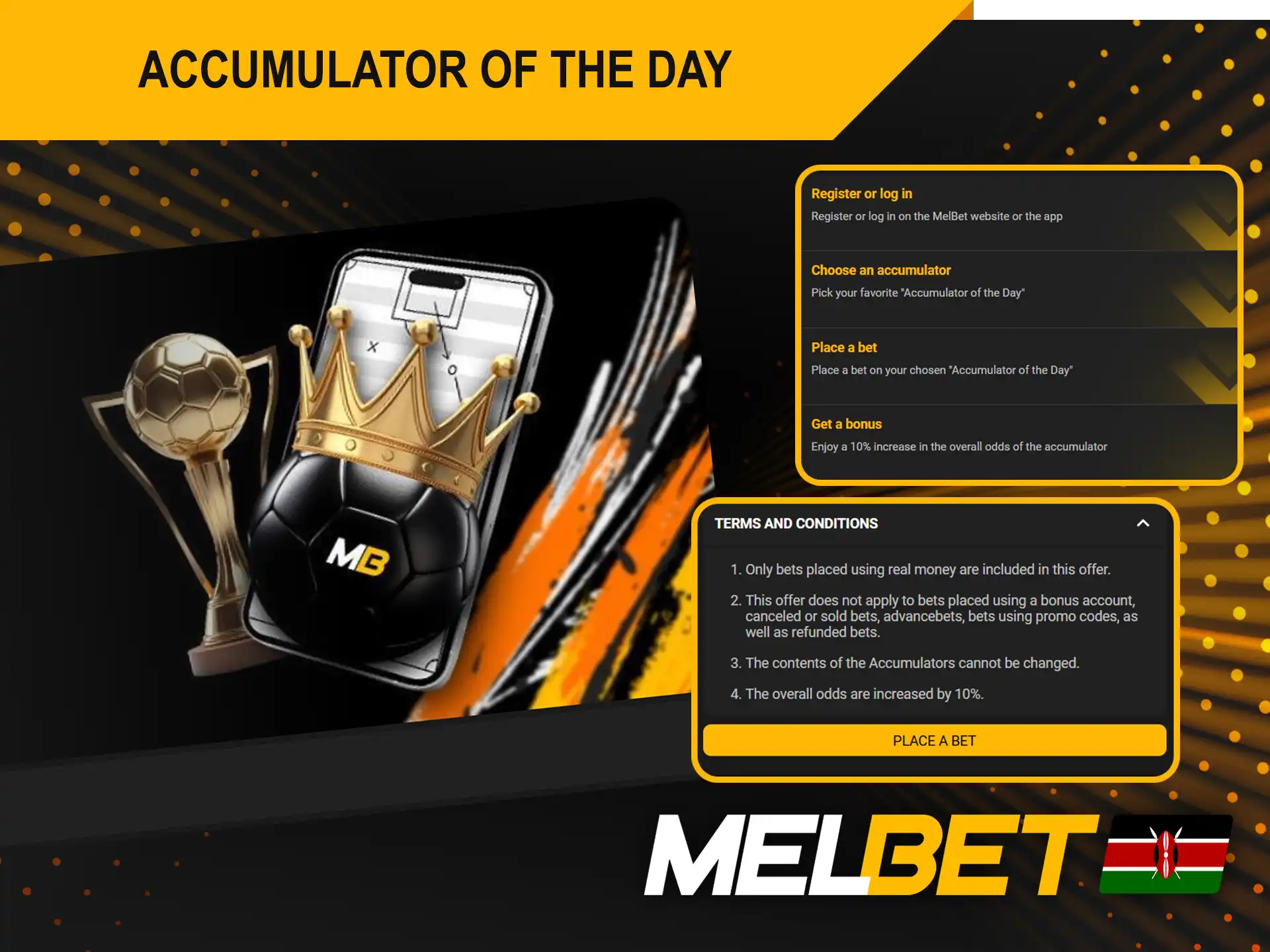 Melbet bonus Accumulator of the Day simplifies betting decisions.