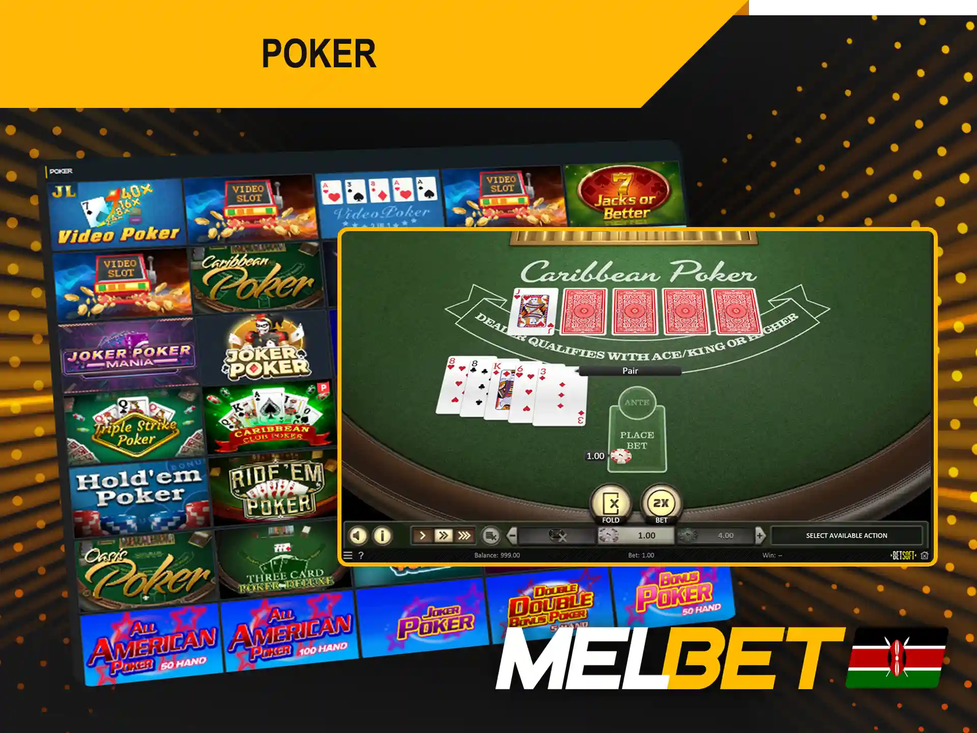Melbet in Kenya provides poker lovers with exciting opportunities.