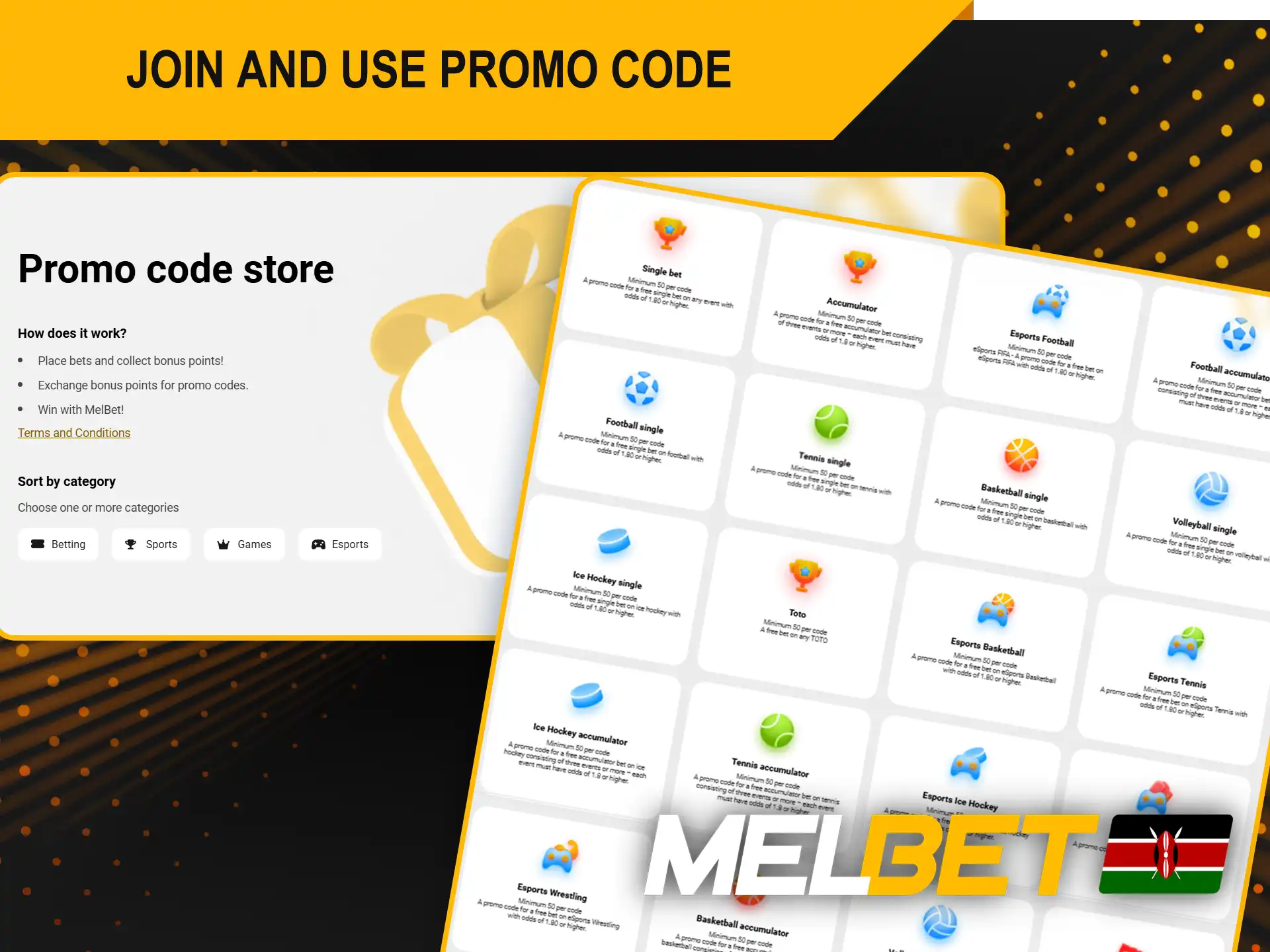 Use Melbet promo codes.