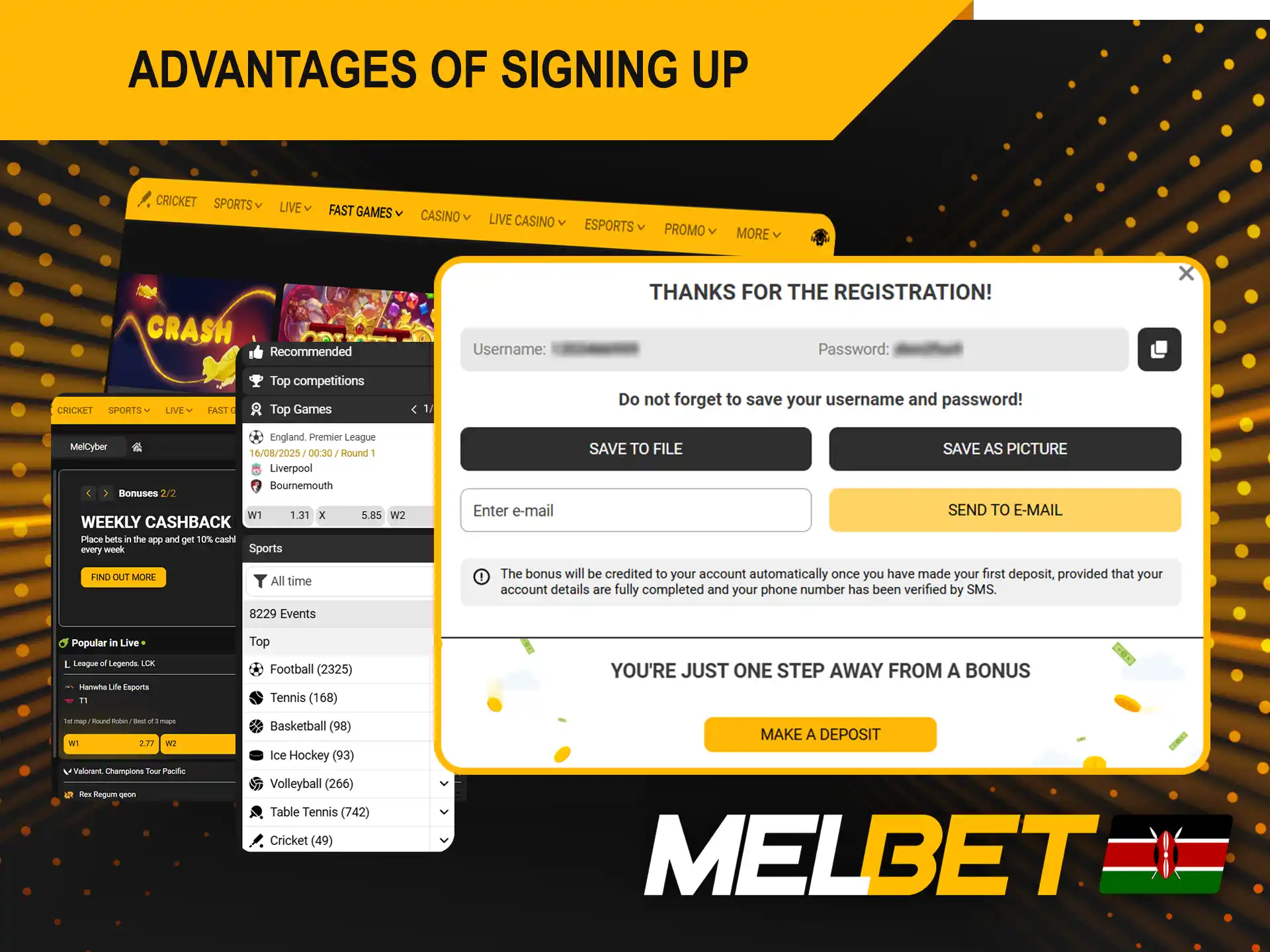 Melbet registration makes sports betting and online casino entertainment available to users.