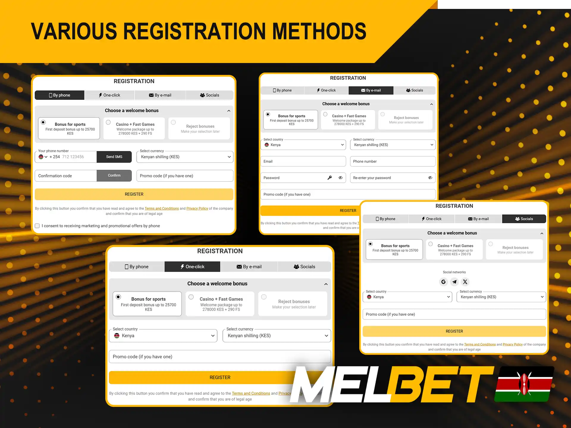 Melbet offers convenient registration methods, allowing maximum accessibility for new players.