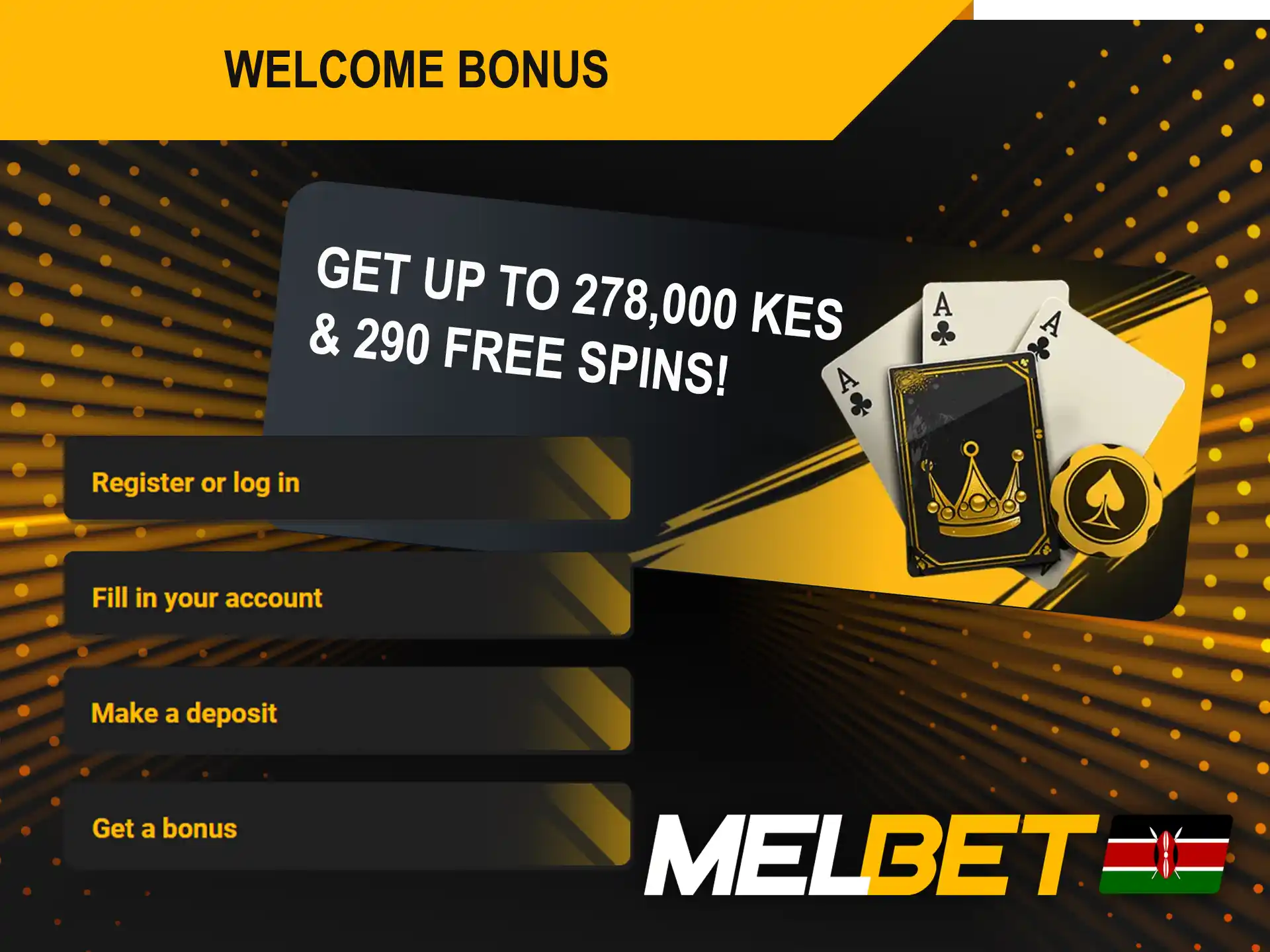 Users are rewarded with an impressive Melbet registration welcome bonus.