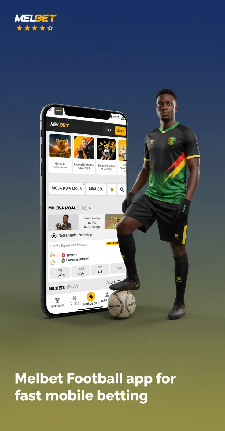 Melbet Football betting app UI on Android and iOS with fixtures, live odds, Cash Out, odds alerts, and match stats