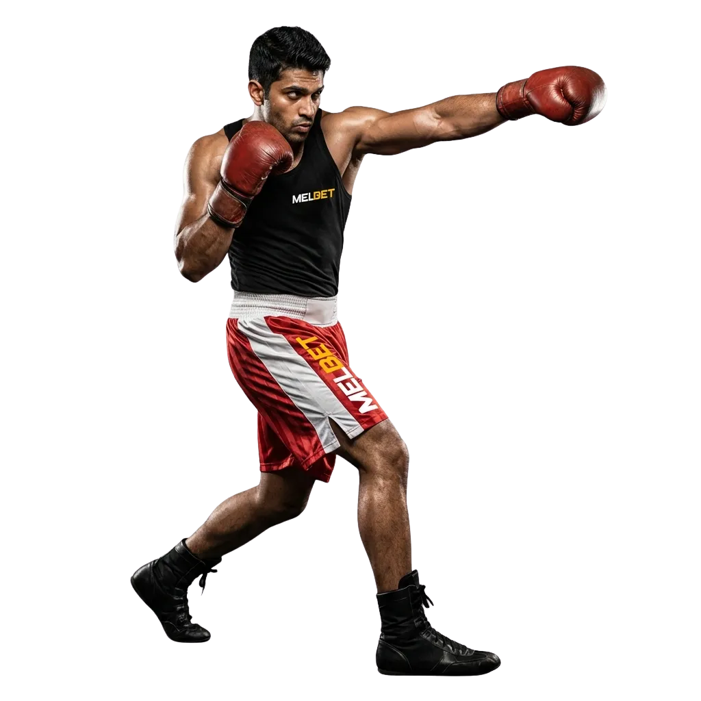 MMA fighters competing in octagon with Melbet India betting interface showing UFC and Bellator odds