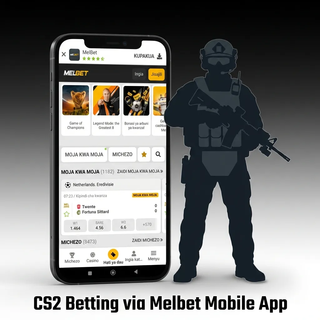 CS2 betting interface on Melbet mobile app showing live odds and in-play markets for Counter-Strike 2 matches