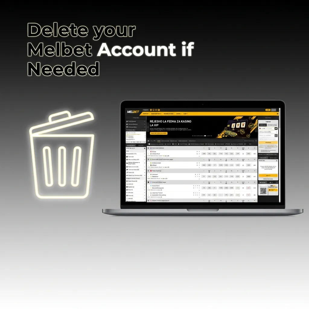 Steps to delete or close your Melbet betting account through settings, including withdrawal and confirmation process.