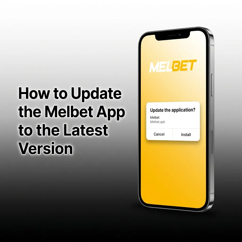 Melbet app icon on smartphone screen showing automatic update process for iOS Progressive Web App