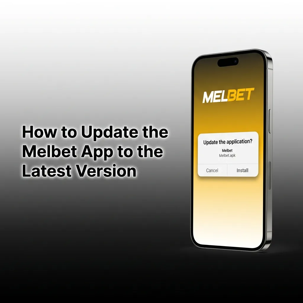 Melbet app interface showing automatic update feature on iOS device with latest version installed