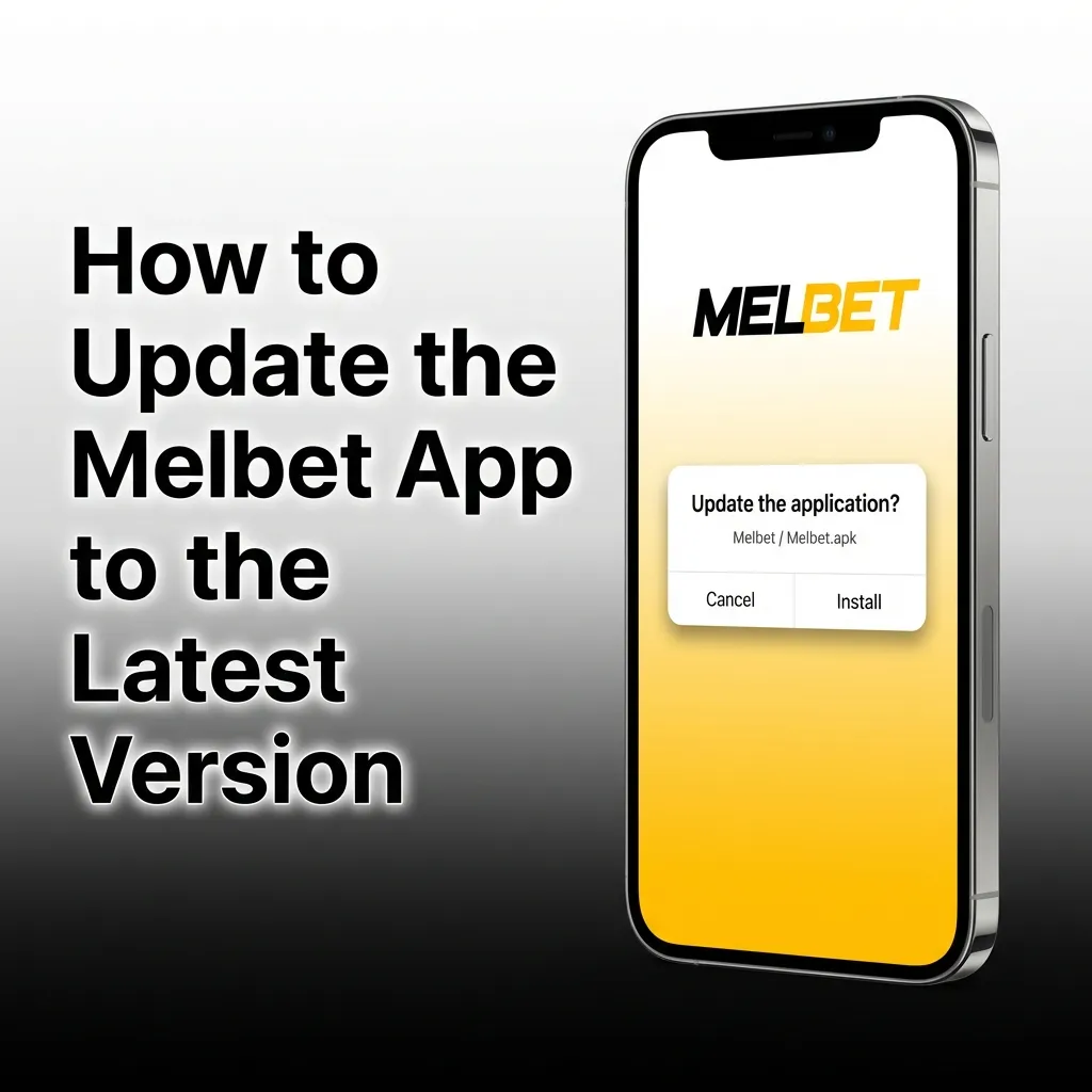 Smartphone displaying Melbet PWA auto-updating in browser with latest features and sports betting interface visible