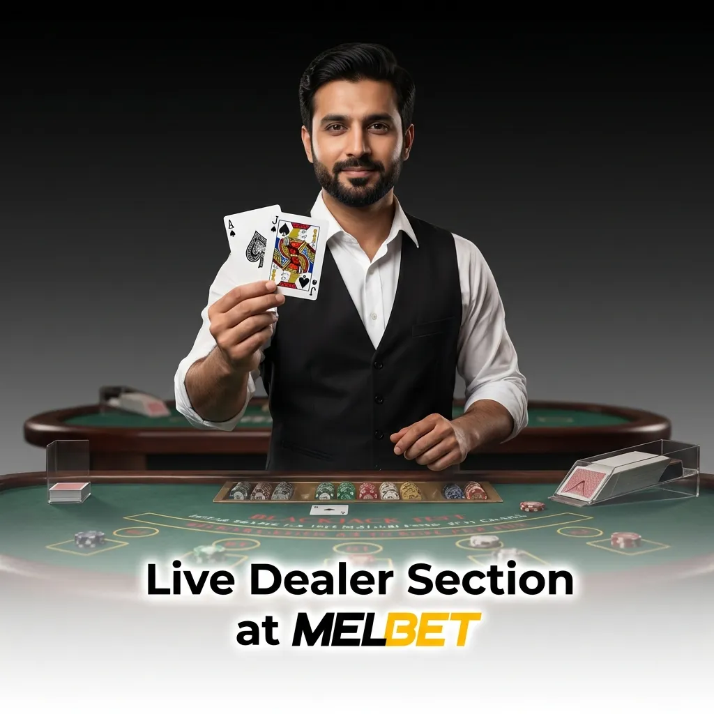 Live dealer tables at Melbet featuring roulette, blackjack, baccarat, poker, TV games, and Asian game options