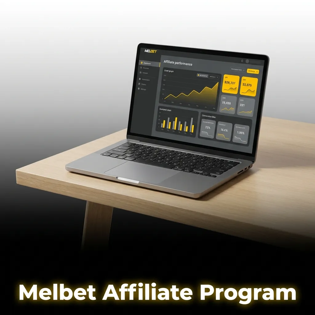 Melbet Affiliate Program dashboard displaying performance metrics, commission models, and marketing tools for promoters.