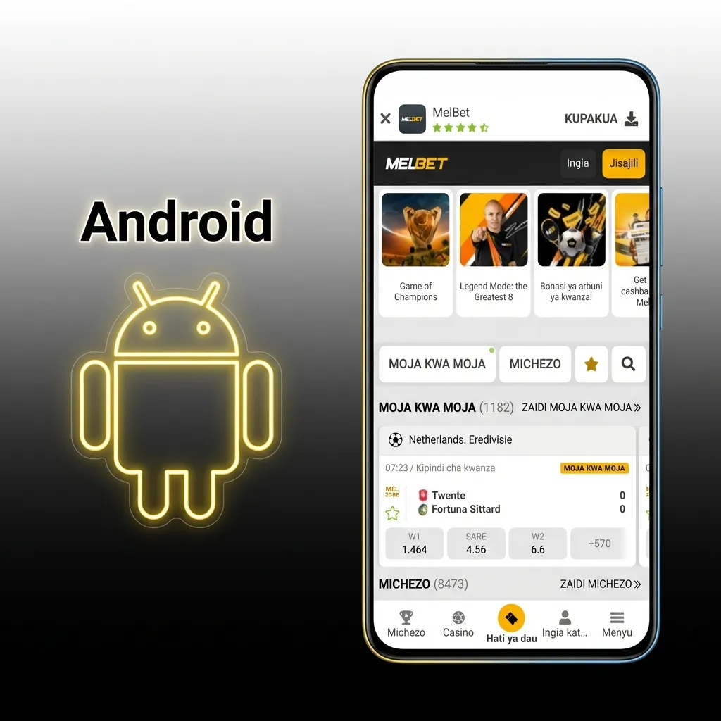 Android app installation guide showing download button and five-step setup process for phones and tablets