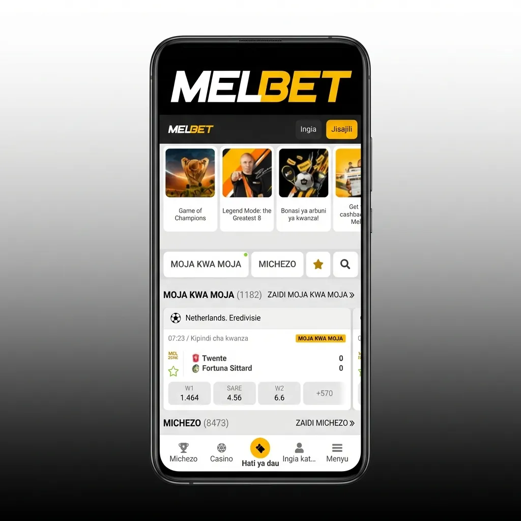 Melbet app interface showing quick navigation menu with sports, live betting, casino, and account options on mobile screen