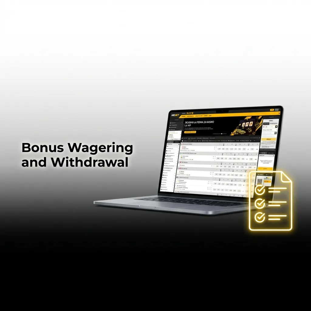 Bonus account interface showing wagering requirements and withdrawal conditions for sports and casino bonuses