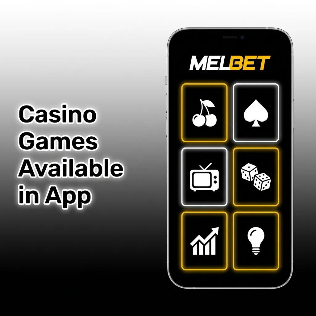 Melbet casino app showing slots, table games, and live dealer options on mobile device with popular game titles