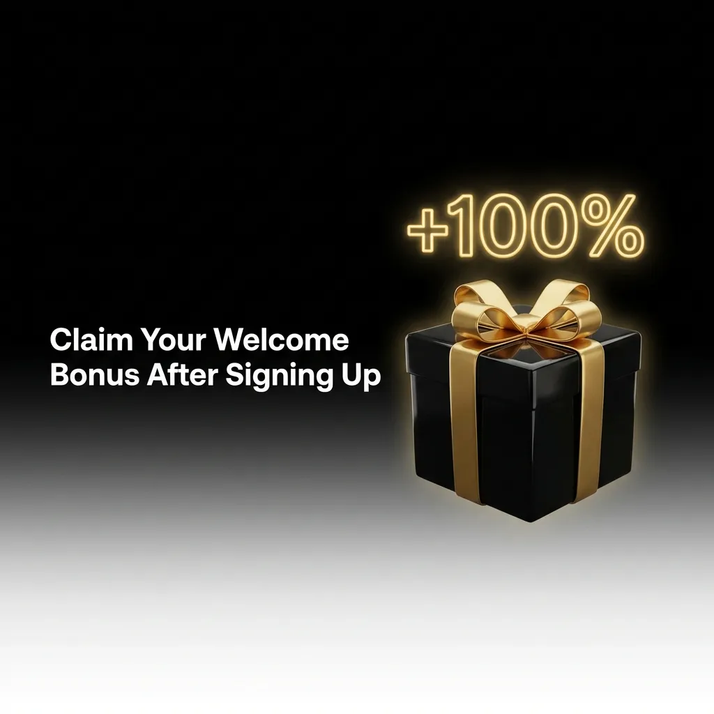 Welcome bonus options showing 100% match up to first deposit for sports betting and casino with different wagering terms.