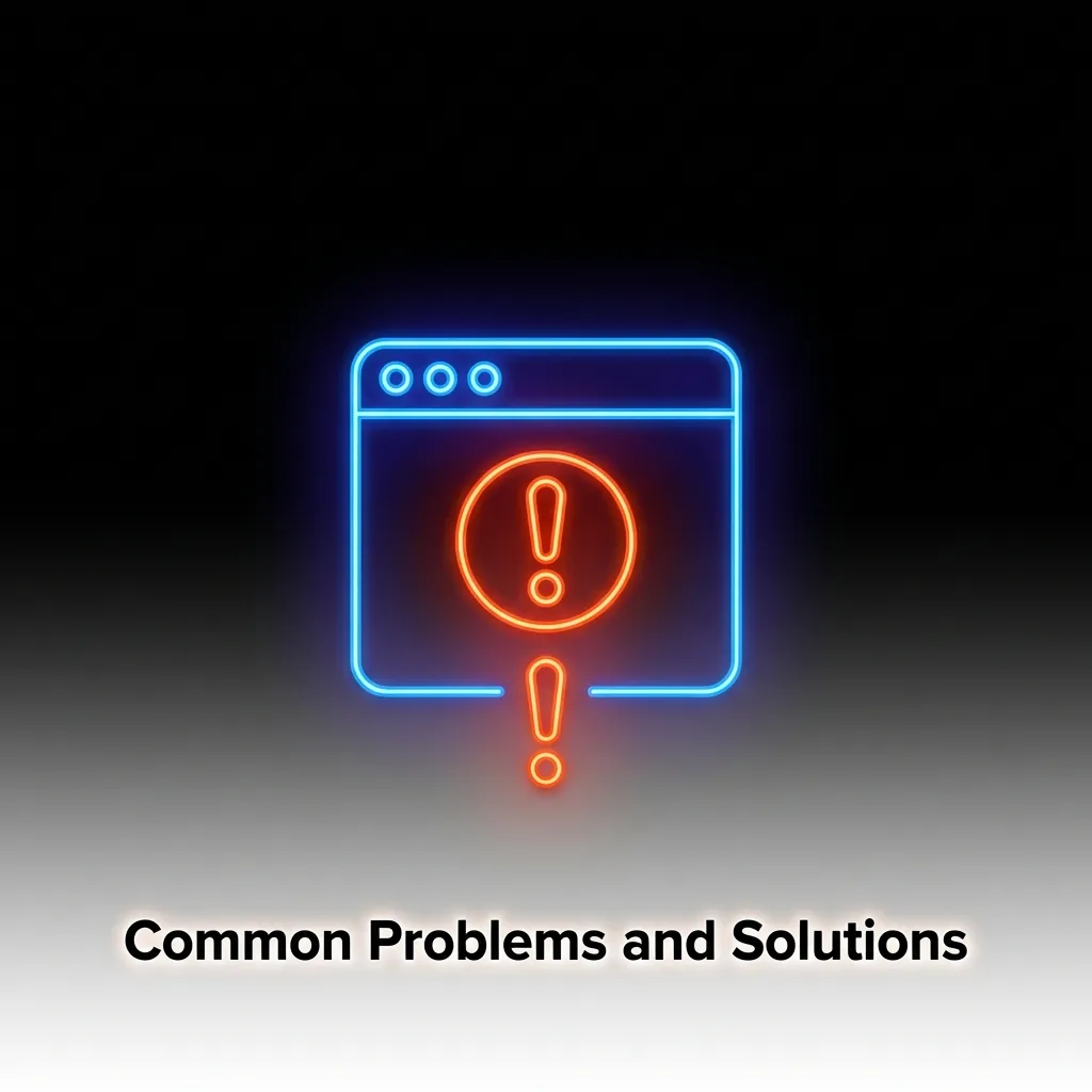 Troubleshooting guide showing common signup problems like form loading issues, confirmation codes, and account errors with solutions