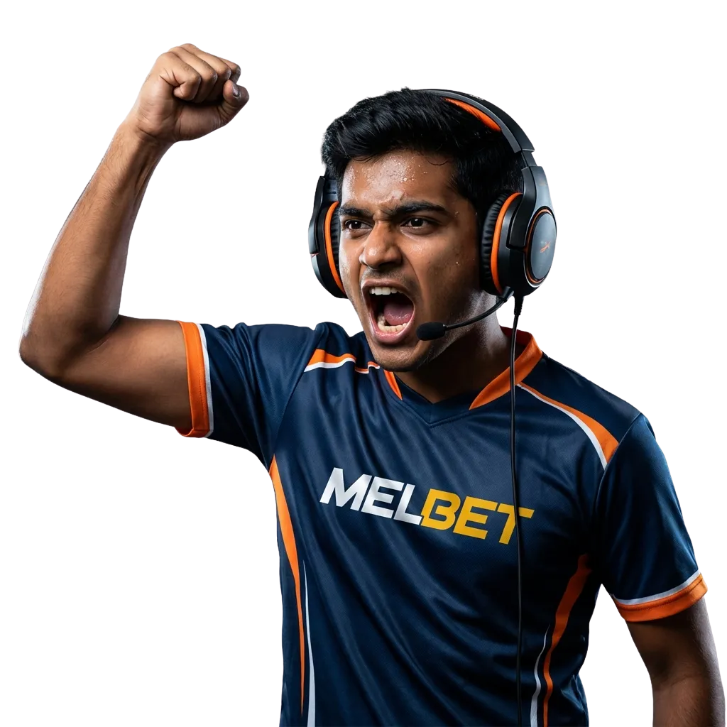 Melbet esports betting platform interface showing tournament matches, odds, and Indian rupee betting options