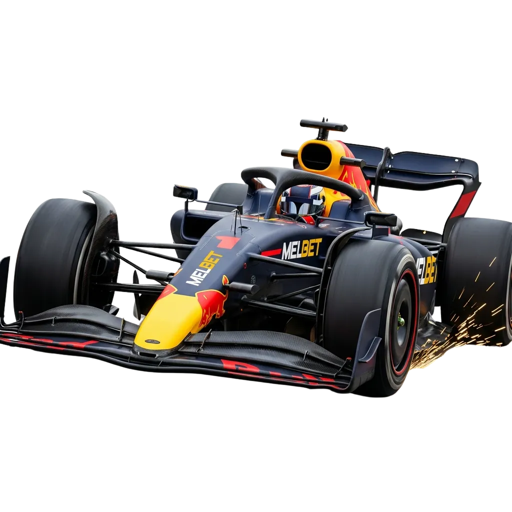 Melbet Formula 1 betting interface showing race odds, driver selections, and live betting options for Bangladesh users