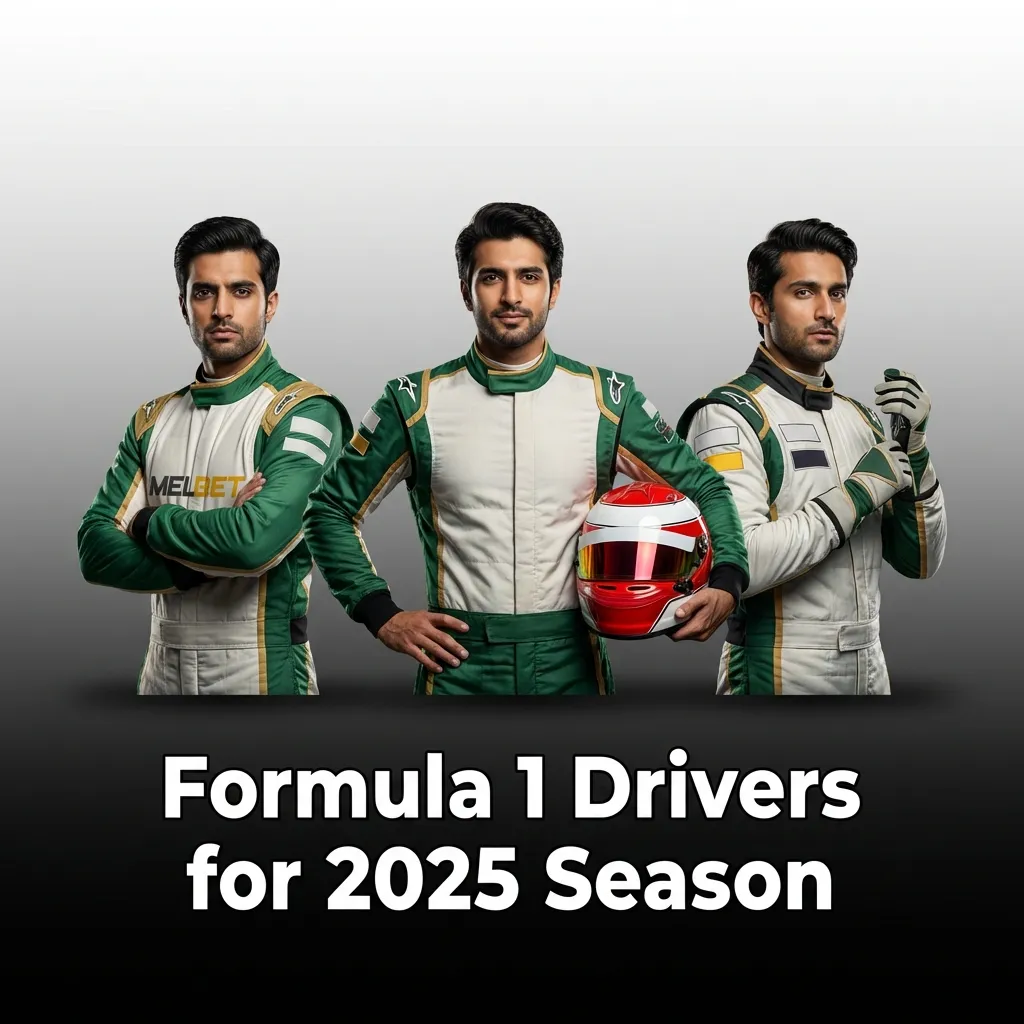 Table showing 2025 Formula 1 driver lineup with 10 teams, 20 drivers, and championship betting odds for each driver.