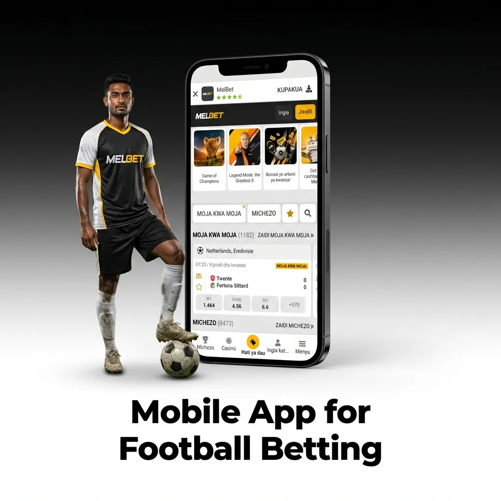Mobile app interface showing football betting options on Android and iOS with live match access and quick bet placement