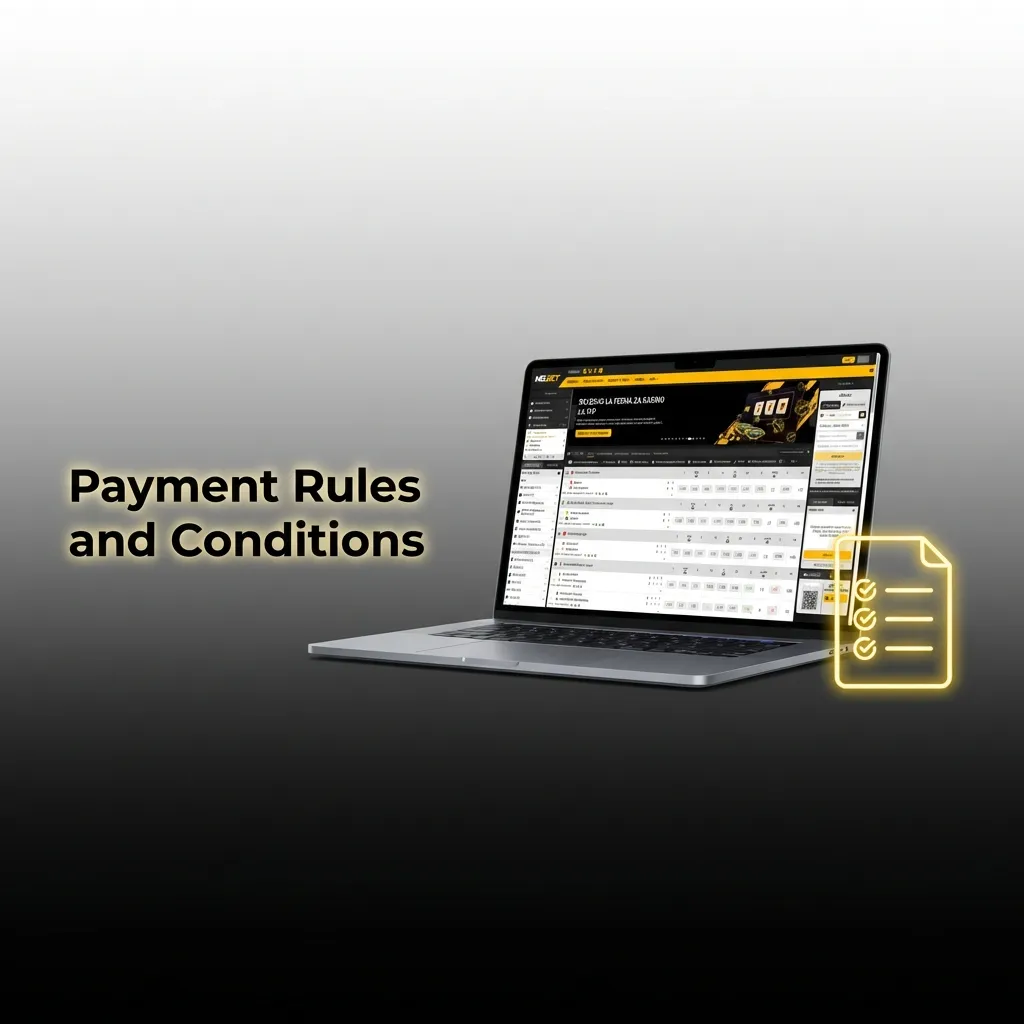 Document showing payment verification rules, withdrawal methods, bonus wagering requirements, and transaction limits.