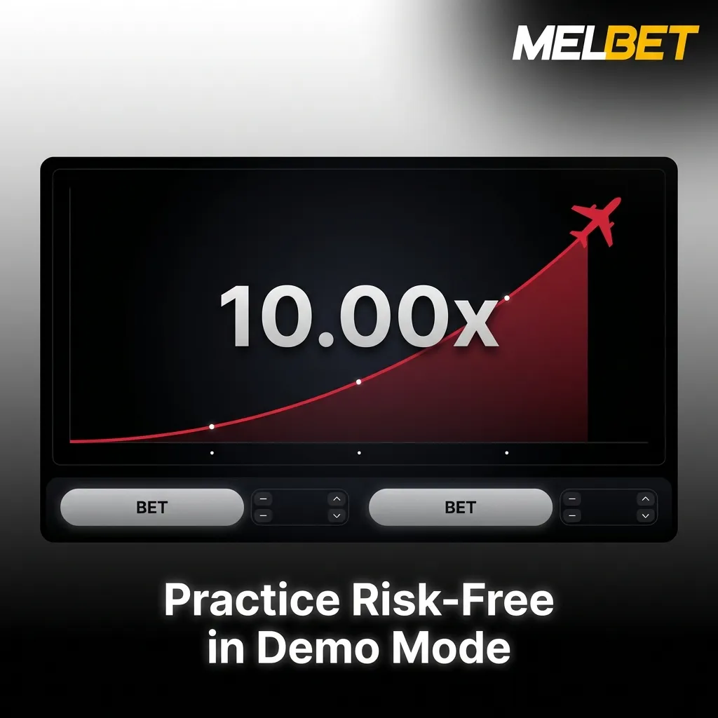 Aviator game demo mode interface showing virtual credits and practice betting options without real money risk