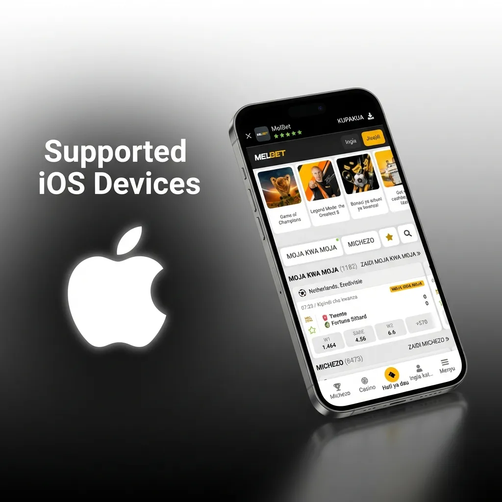 List of Apple devices compatible with Melbet app, including iPhone models 8 through 14 and recent iPad versions