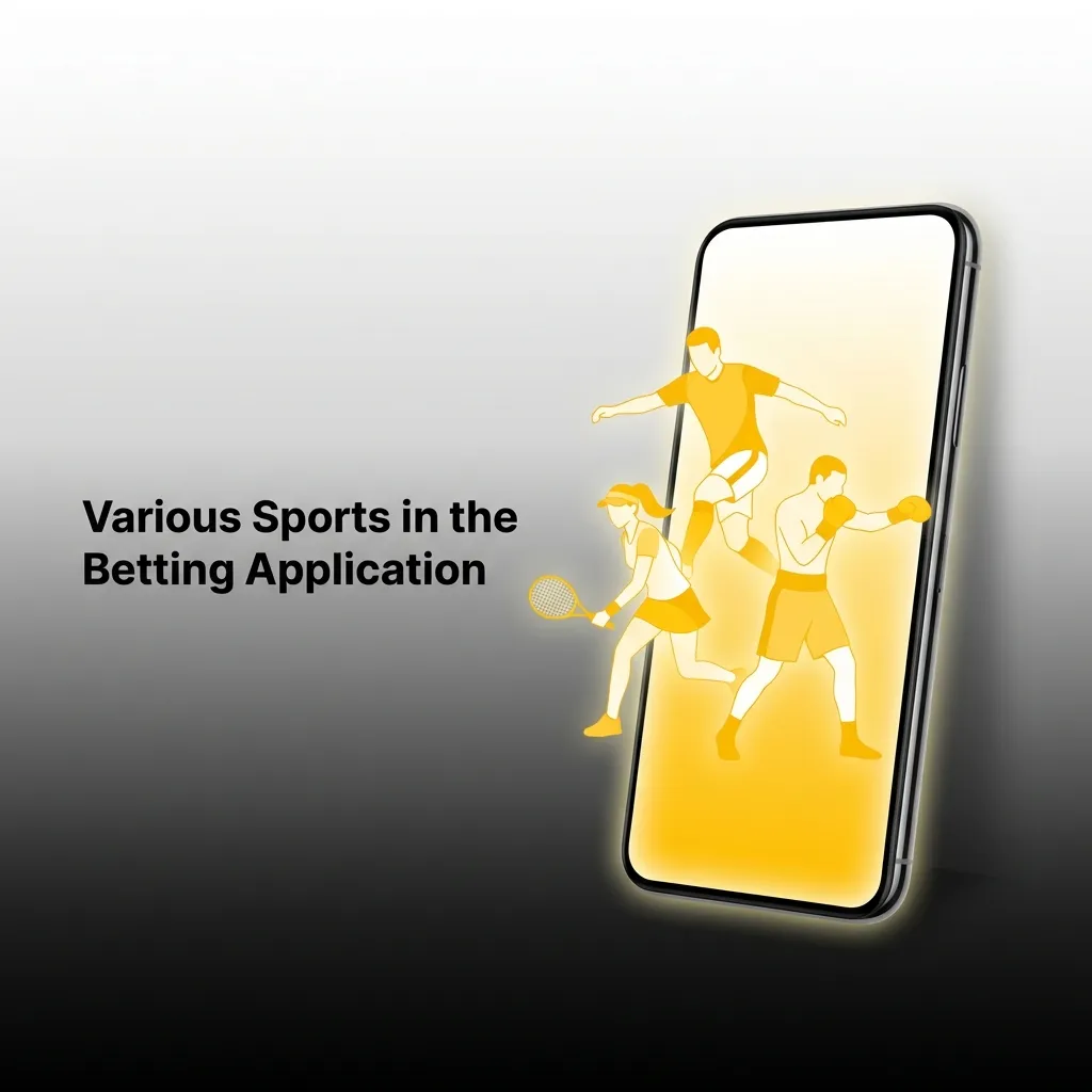 Betting app interface showing multiple sports options including cricket, football, tennis, basketball, and eSports.