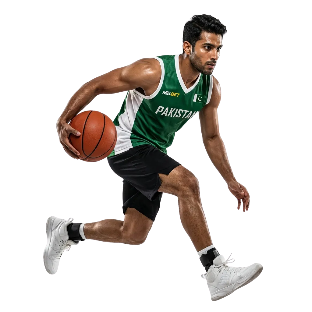 Melbet Pakistan sports betting platform interface showing cricket, football, and casino game options