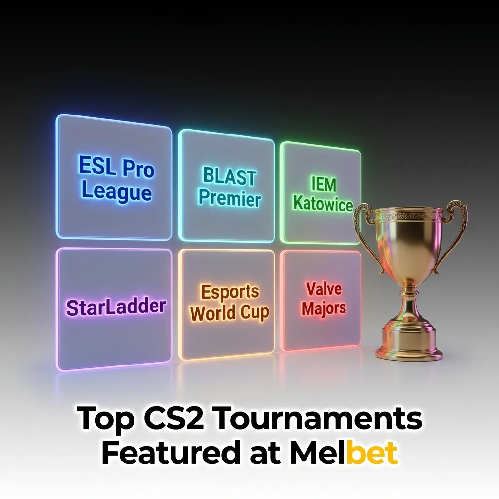 Professional CS2 tournament arena with teams competing at major esports championship event featured on Melbet platform