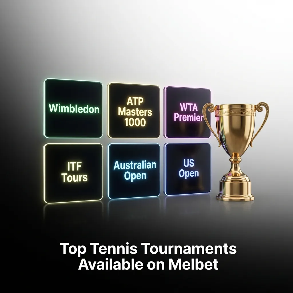 Tennis betting options on Melbet including Grand Slams, ATP/WTA tours, and international team competitions year-round