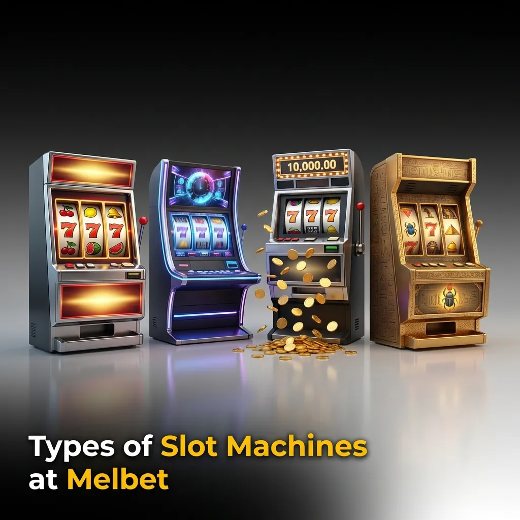 Melbet casino slot machine types including classic, video, progressive jackpot, Megaways, branded slots and crash games
