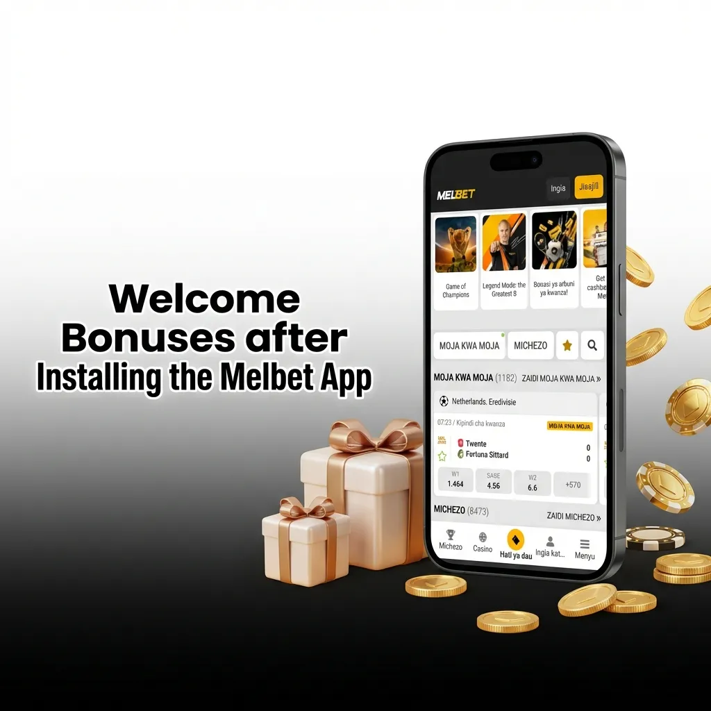 Melbet app welcome bonuses displayed showing sports betting and casino deposit matches up to 10,000 BDT for Bangladesh players