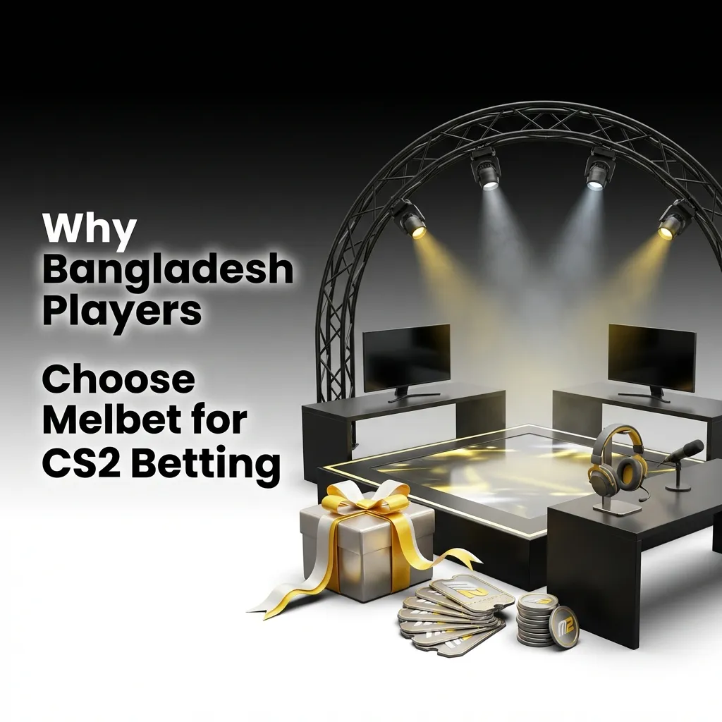 Melbet betting platform interface showing CS2 esports options with Bangladesh payment methods and welcome bonus details